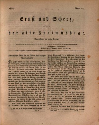 Ernst und Scherz oder Der alte Freimüthige Donnerstag 20. Februar 1817