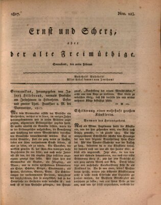 Ernst und Scherz oder Der alte Freimüthige Samstag 22. Februar 1817