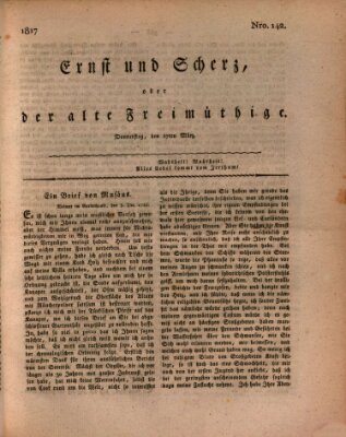 Ernst und Scherz oder Der alte Freimüthige Donnerstag 27. März 1817