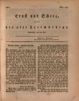 Ernst und Scherz oder Der alte Freimüthige Samstag 5. April 1817