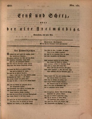Ernst und Scherz oder Der alte Freimüthige Samstag 3. Mai 1817