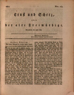 Ernst und Scherz oder Der alte Freimüthige Samstag 24. Mai 1817