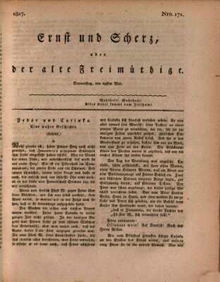 Ernst und Scherz oder Der alte Freimüthige Donnerstag 29. Mai 1817