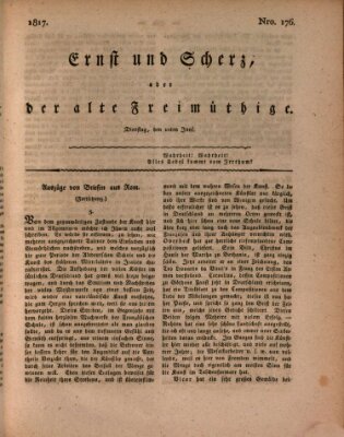 Ernst und Scherz oder Der alte Freimüthige Dienstag 10. Juni 1817