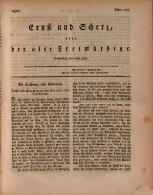 Ernst und Scherz oder Der alte Freimüthige Donnerstag 12. Juni 1817