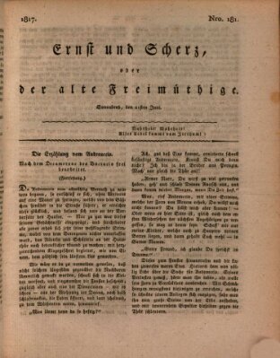 Ernst und Scherz oder Der alte Freimüthige Samstag 21. Juni 1817