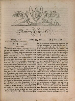 Der Sammler Dienstag 18. Februar 1817