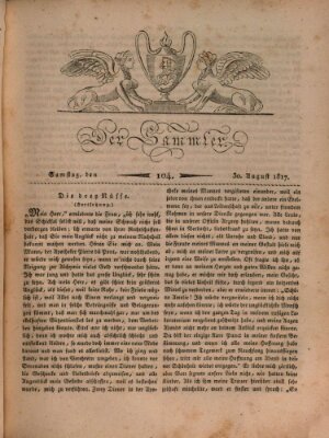 Der Sammler Samstag 30. August 1817