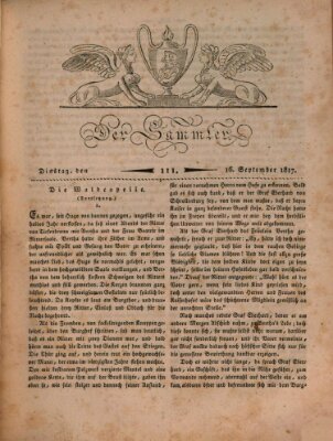 Der Sammler Dienstag 16. September 1817