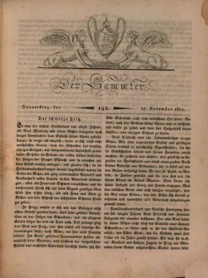 Der Sammler Donnerstag 27. November 1817