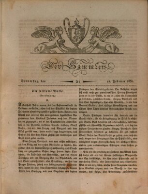 Der Sammler Donnerstag 17. Februar 1831