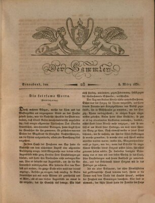 Der Sammler Samstag 5. März 1831