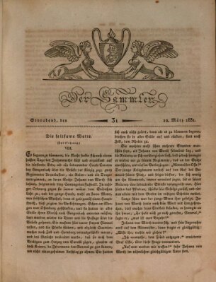 Der Sammler Samstag 12. März 1831