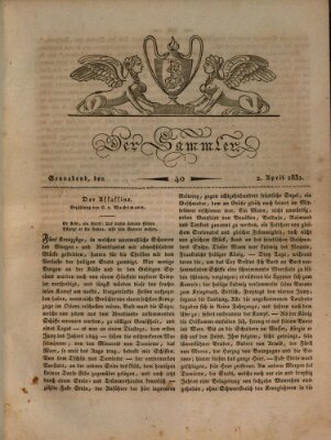 Der Sammler Samstag 2. April 1831