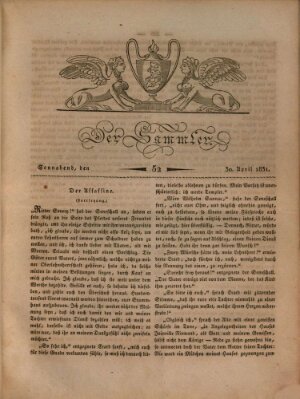 Der Sammler Samstag 30. April 1831