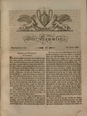 Der Sammler Samstag 18. Juni 1831