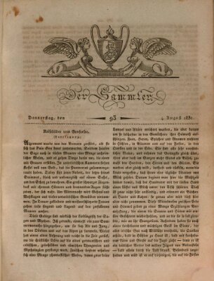 Der Sammler Donnerstag 4. August 1831