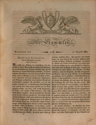 Der Sammler Samstag 27. August 1831