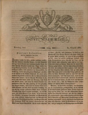 Der Sammler Dienstag 30. August 1831