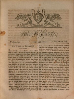 Der Sammler Dienstag 20. September 1831