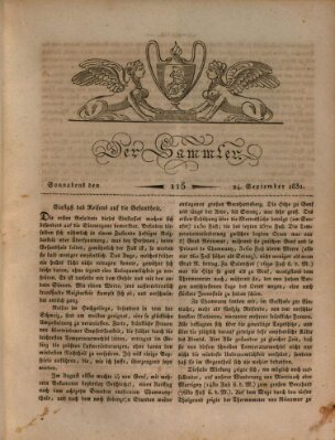 Der Sammler Samstag 24. September 1831