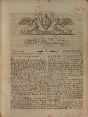 Der Sammler Dienstag 15. November 1831