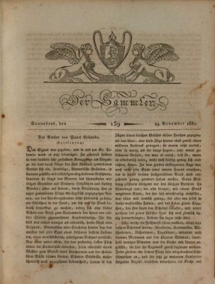 Der Sammler Samstag 19. November 1831