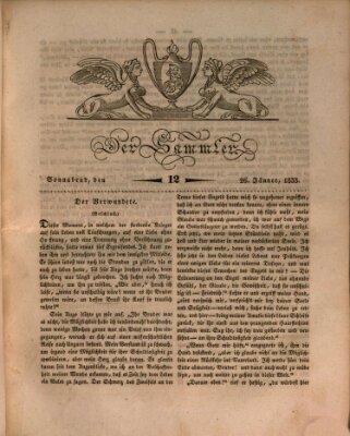 Der Sammler Samstag 26. Januar 1833