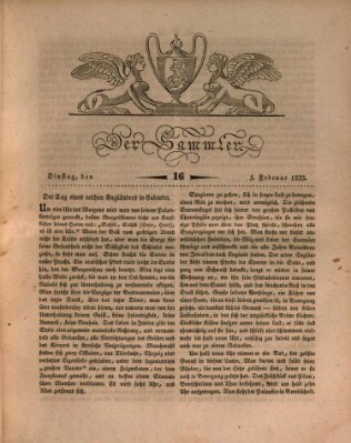 Der Sammler Dienstag 5. Februar 1833