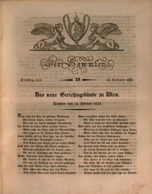 Der Sammler Dienstag 12. Februar 1833