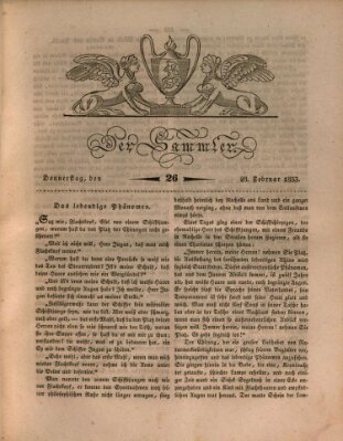 Der Sammler Donnerstag 28. Februar 1833