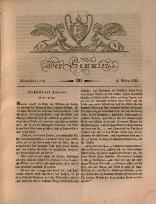 Der Sammler Samstag 9. März 1833