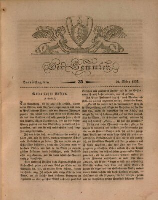 Der Sammler Donnerstag 21. März 1833