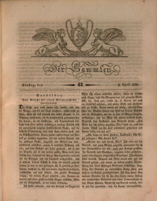 Der Sammler Dienstag 9. April 1833