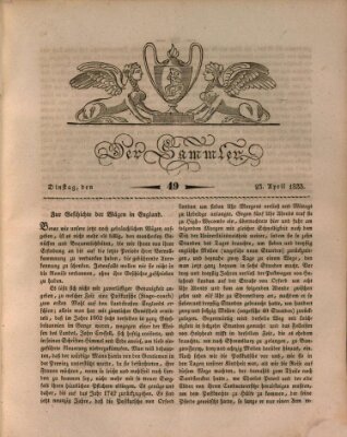 Der Sammler Dienstag 23. April 1833