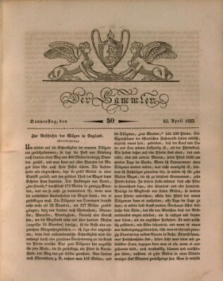 Der Sammler Donnerstag 25. April 1833