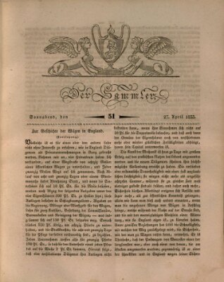 Der Sammler Samstag 27. April 1833