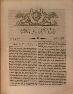 Der Sammler Dienstag 25. Juni 1833