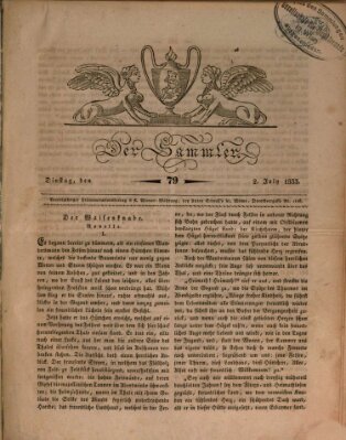 Der Sammler Dienstag 2. Juli 1833