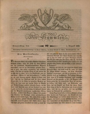 Der Sammler Donnerstag 1. August 1833