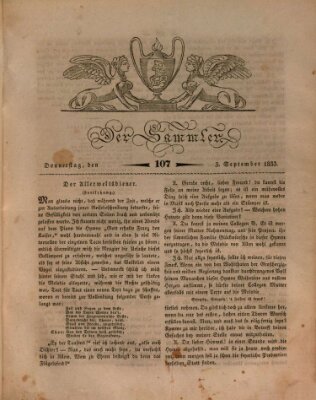 Der Sammler Donnerstag 5. September 1833