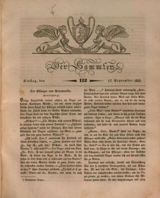 Der Sammler Dienstag 17. September 1833