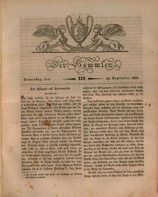 Der Sammler Donnerstag 19. September 1833