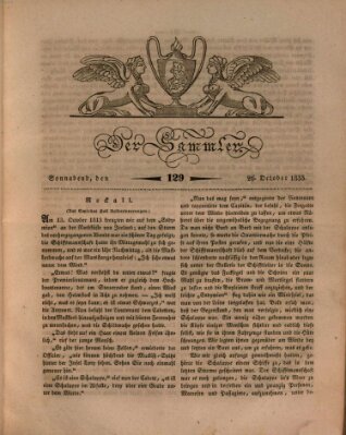 Der Sammler Samstag 26. Oktober 1833