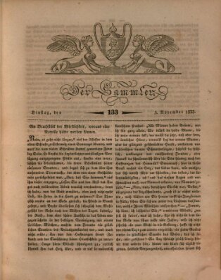 Der Sammler Dienstag 5. November 1833