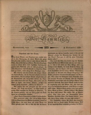 Der Sammler Samstag 9. November 1833