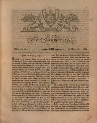 Der Sammler Dienstag 12. November 1833