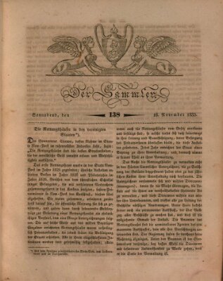 Der Sammler Samstag 16. November 1833