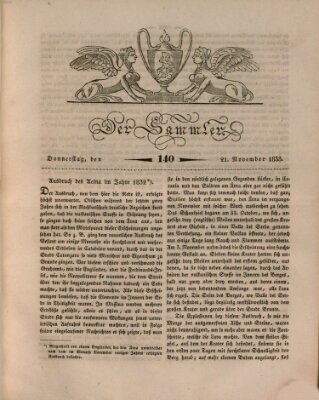 Der Sammler Donnerstag 21. November 1833