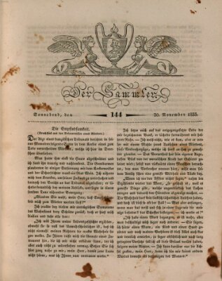 Der Sammler Samstag 30. November 1833